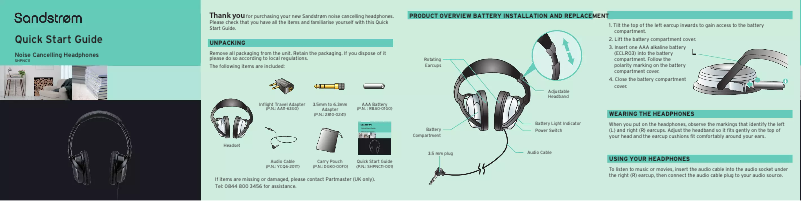 Page 1 de la notice Manuel utilisateur Sandstrøm SHPNC11