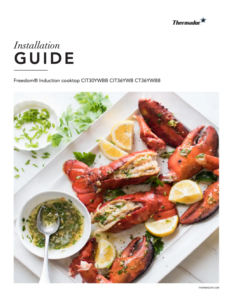 Page 1 de la notice Guide d'installation Thermador CIT36YWB