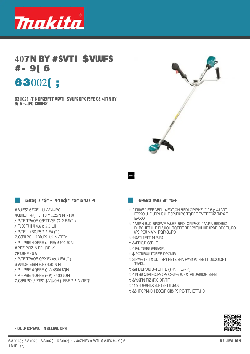 Page n°1 - Fiche technique Makita UR002GZ