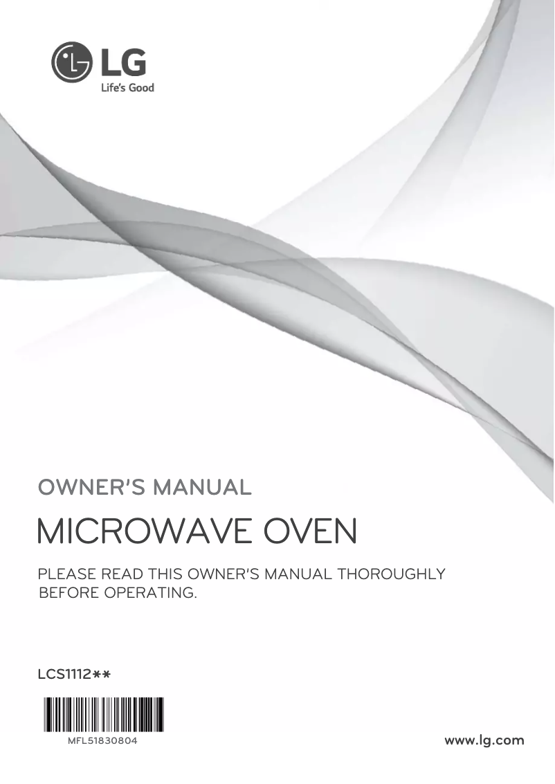 Page 1 de la notice Manuel utilisateur LG LCS1112SW