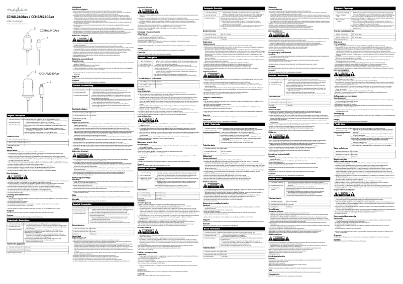 Page 1 de la notice Manuel utilisateur Nedis CCHAM240AWT