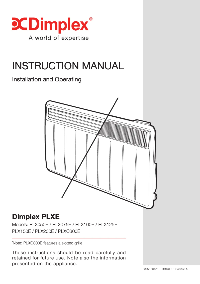 Page 1 de la notice Manuel utilisateur Dimplex PLX150E