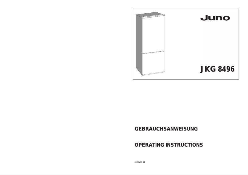 Page 1 de la notice Manuel utilisateur Juno JKG8496