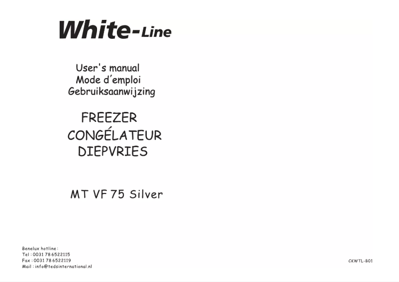 Page 1 de la notice Manuel utilisateur Whiteline MT-VF 75