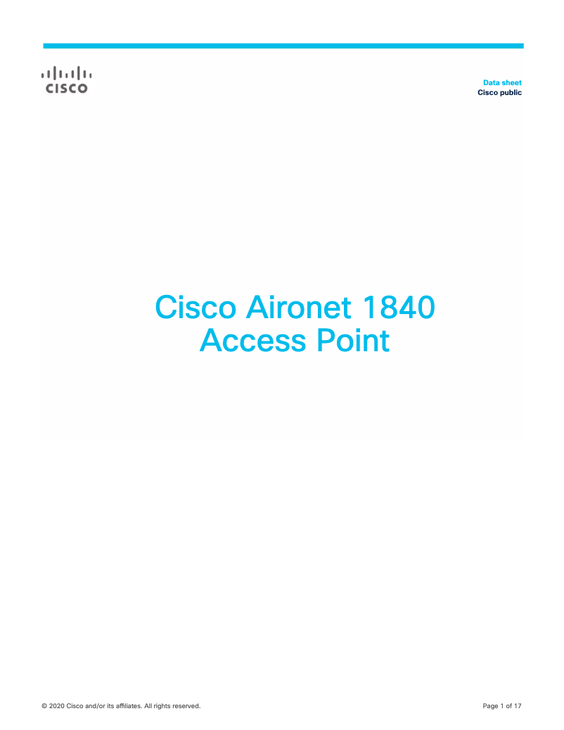 Página 1 del manual Manual de usuario Cisco Aironet 1840