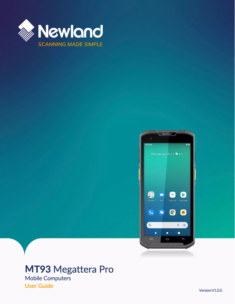 Página 1 del manual Manual de usuario Newland Megattera Pro MT93