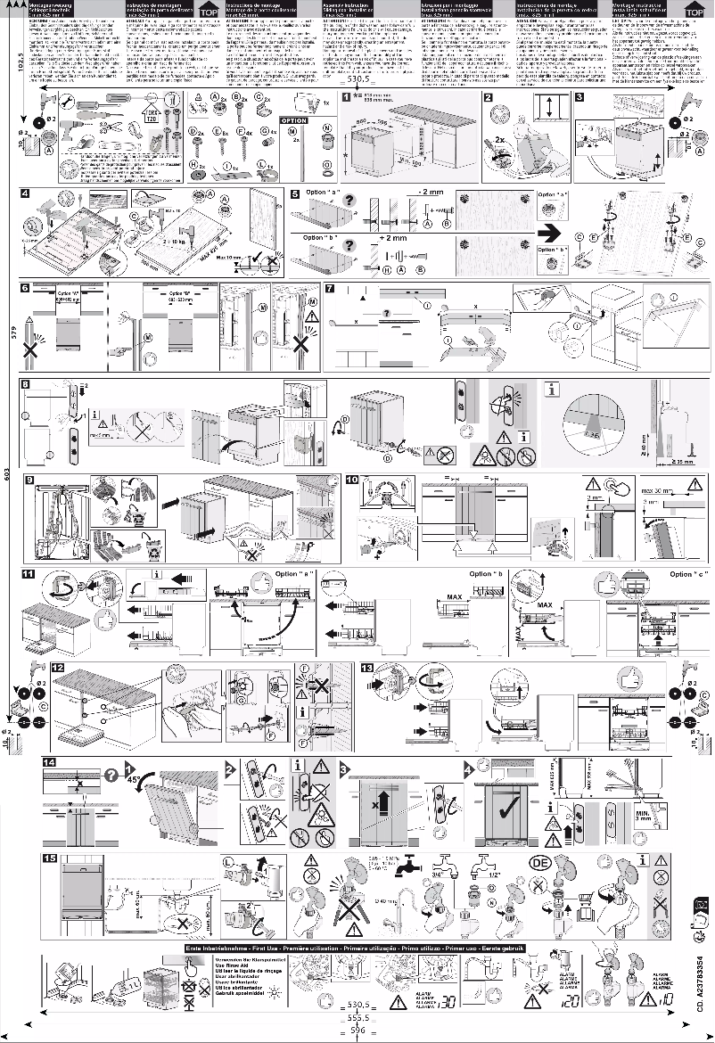 Page 1 de la notice Guide d'installation AEG FSE76737P