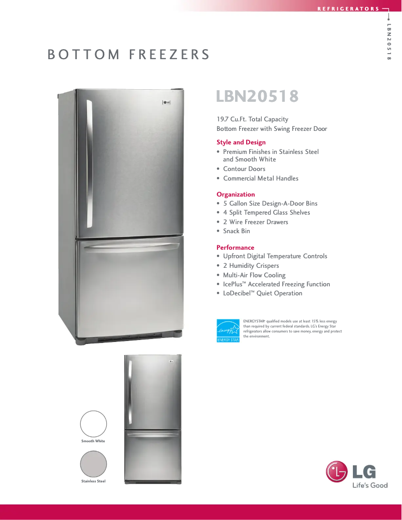 Image de la première page du manuel de l'appareil LBN20518ST