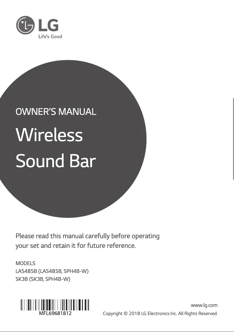 Page 1 de la notice Manuel utilisateur LG SK3B