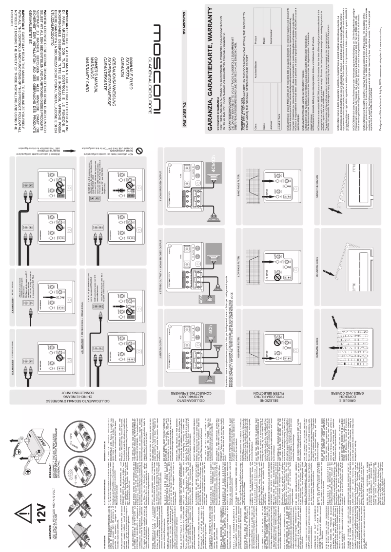 Page n°1 - Manuel utilisateur Mosconi AS 100.2
