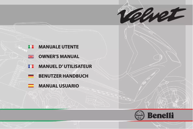 Page 1 de la notice Manuel utilisateur Benelli Velvet