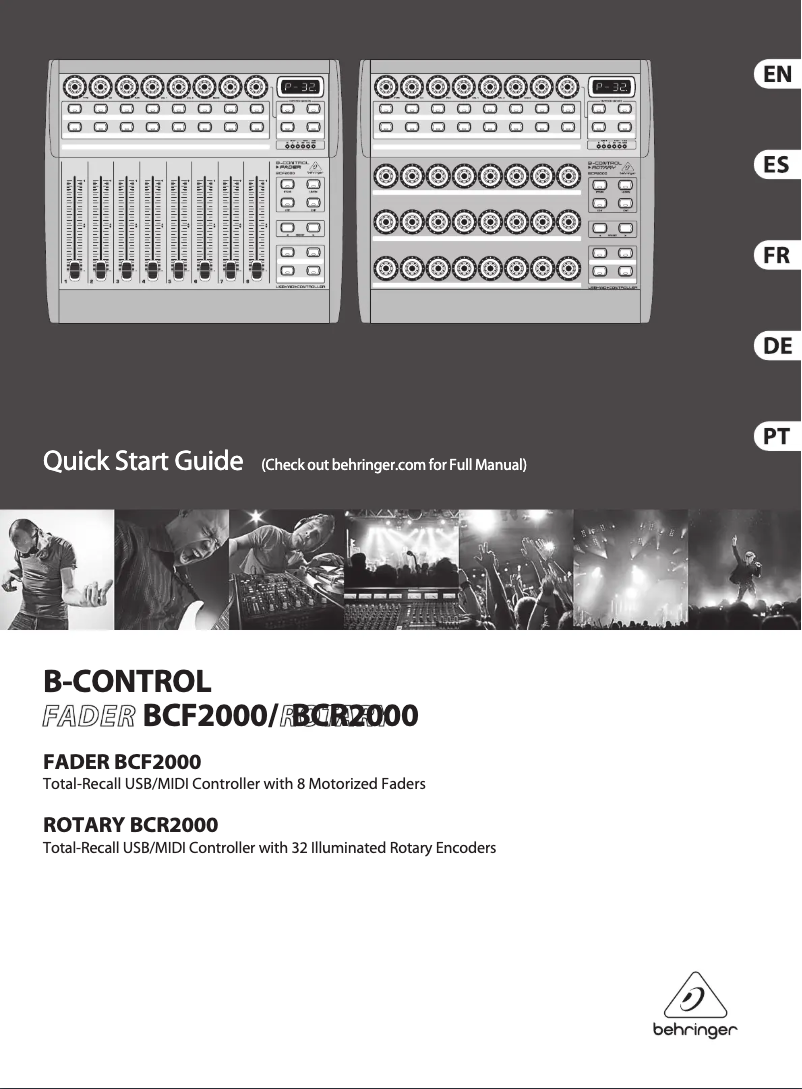 Image de la première page du manuel de l'appareil B-Control Fader BCF2000
