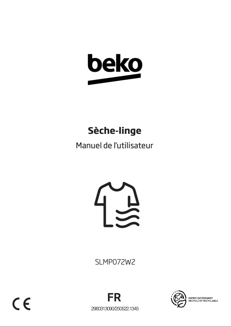 Page 1 de la notice Manuel utilisateur Beko SLMP072W2