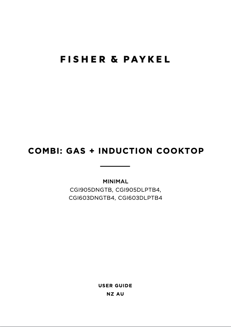 Page n°1 - Manuel utilisateur Fisher & Paykel CGI603DNGTB4