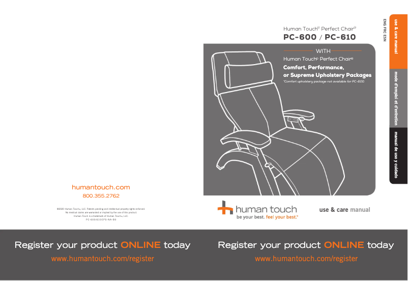 Page n°1 - Manuel utilisateur Human Touch Perfect Chair PC-610