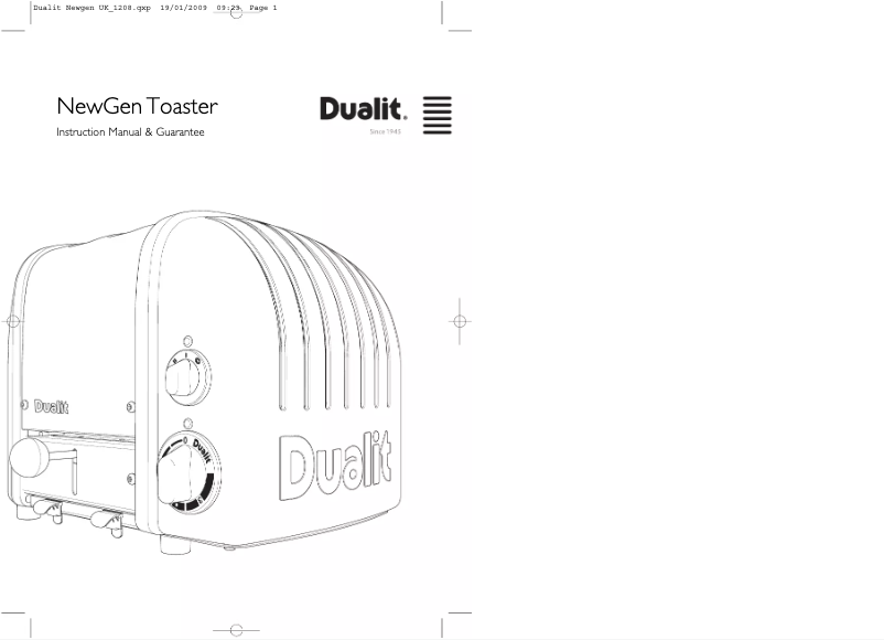 Page 1 de la notice Manuel utilisateur Dualit Vario Bread 3S