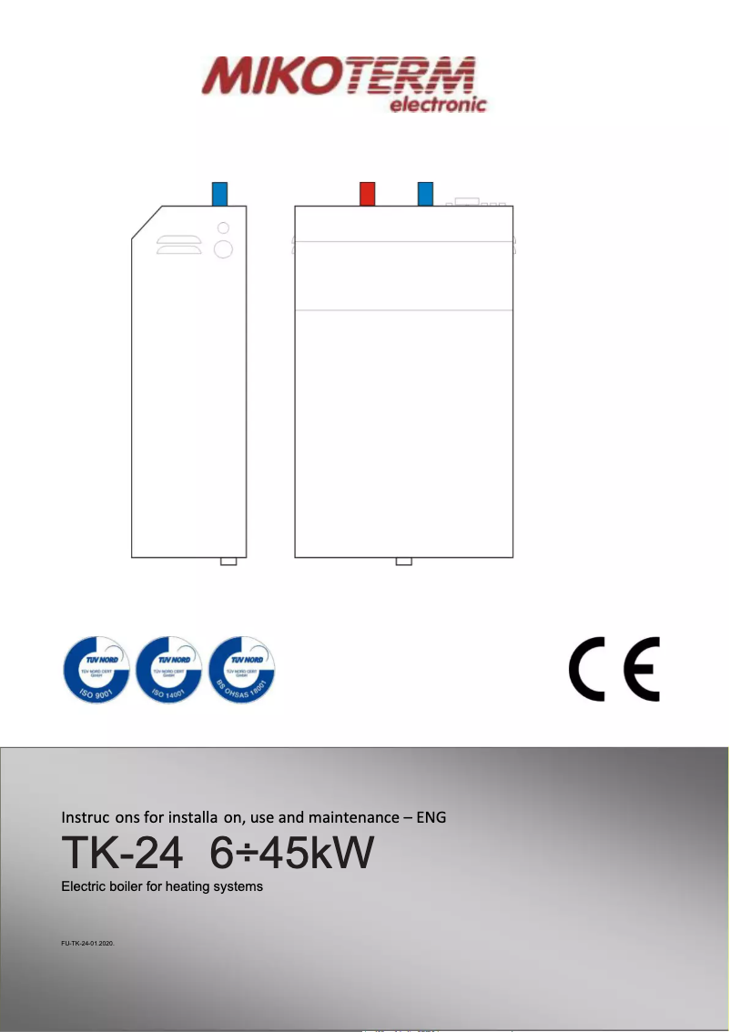 Image de la première page du manuel de l'appareil TK-24 6÷45kW