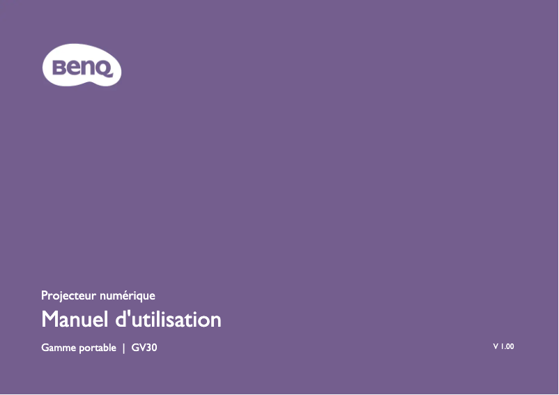 Page n°1 - Manuel utilisateur BenQ GV30