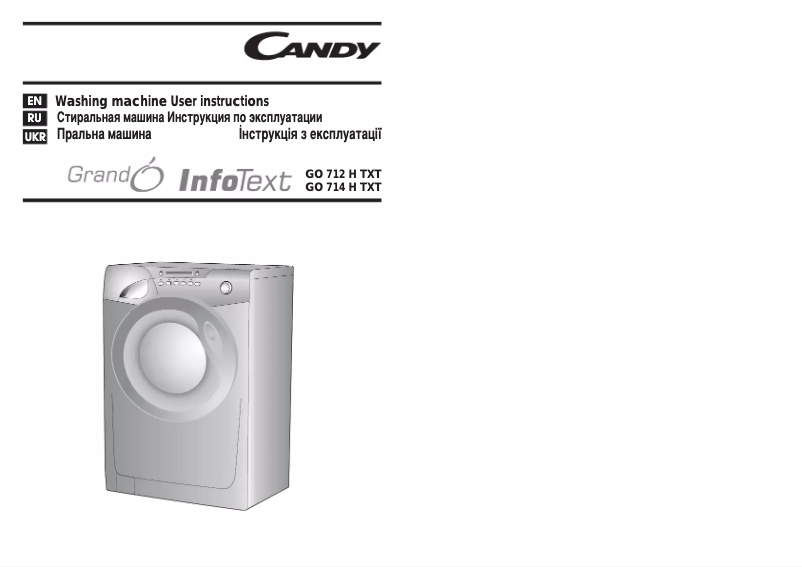 Page 1 de la notice Manuel utilisateur Candy GO 712