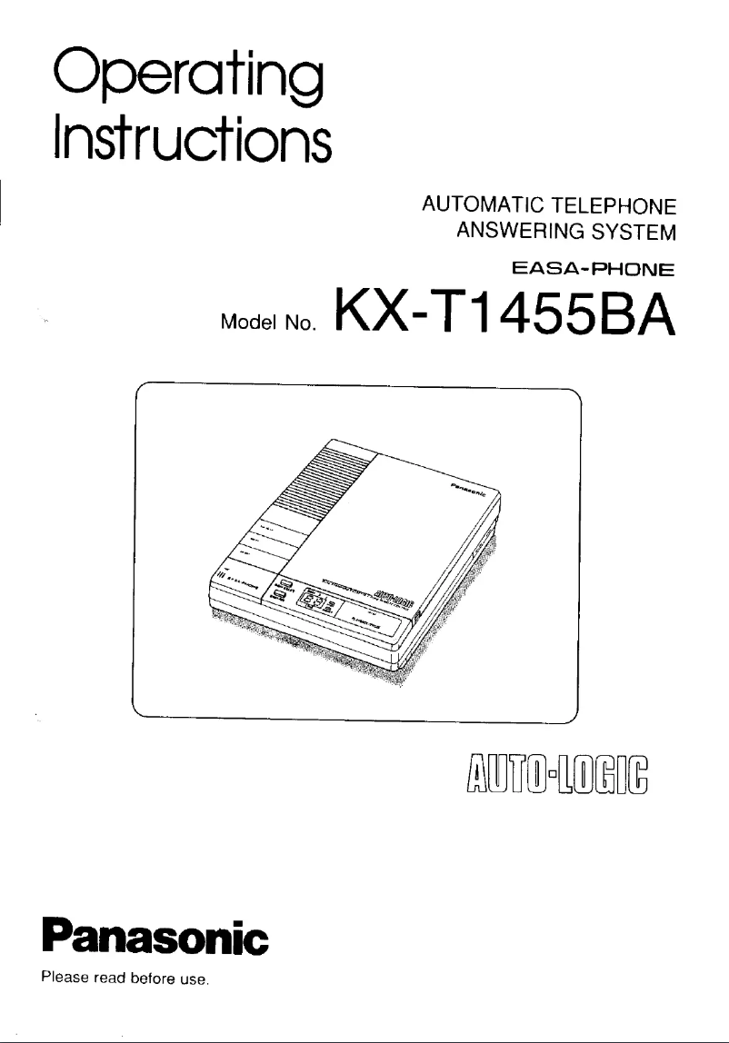 Page n°1 - Manuel utilisateur Panasonic KX-T1455