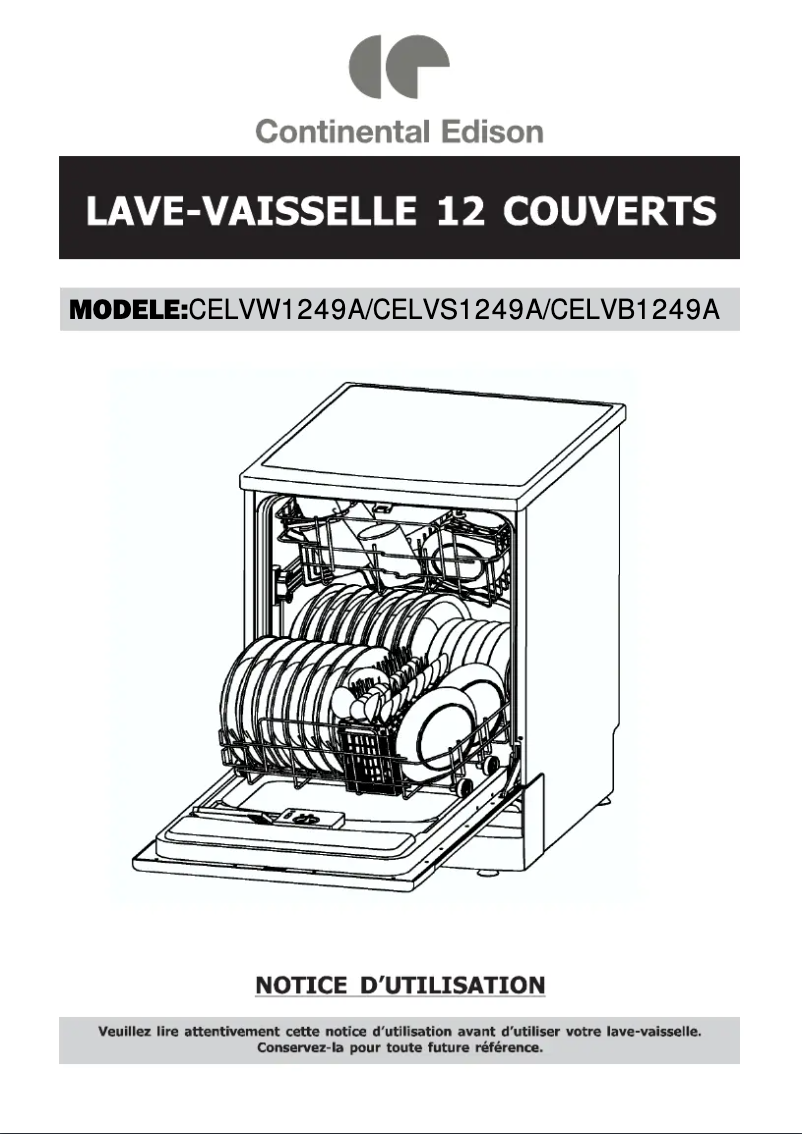 Page 1 de la notice Manuel utilisateur Continental Edison CELVB1249A