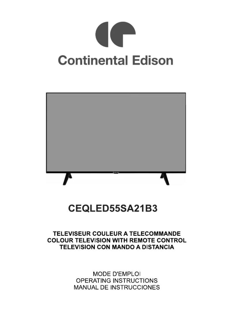 Página 1 del manual Manual de usuario Continental Edison CEQLED55SA21B3