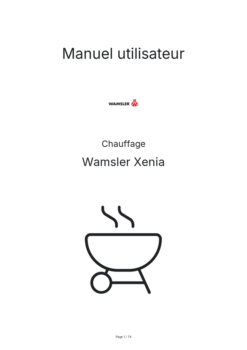 Page n°1 - Manuel utilisateur Wamsler Xenia