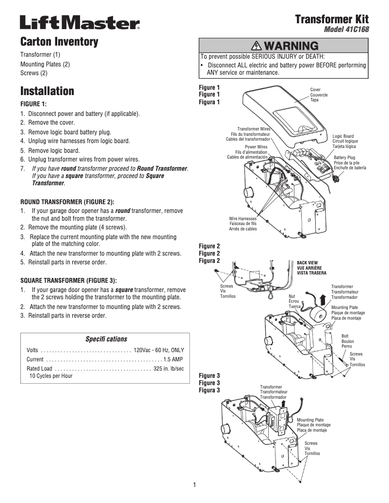 Image de la première page du manuel de l'appareil 041C0168