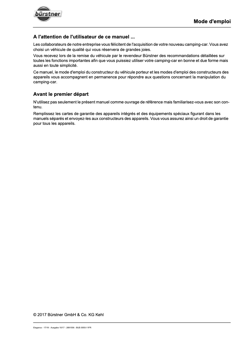 Image de la première page du manuel de l'appareil Intégraux (2018)