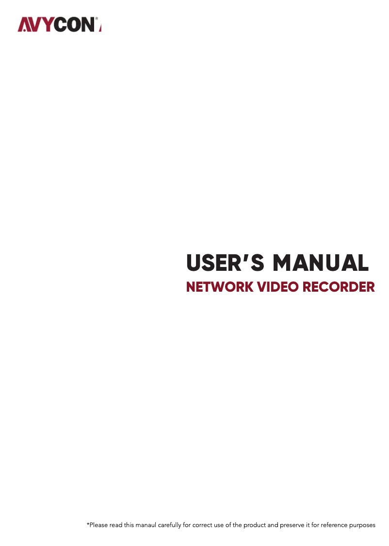 Page n°1 - Manuel utilisateur Avycon AVR-HN5128E2N-FD