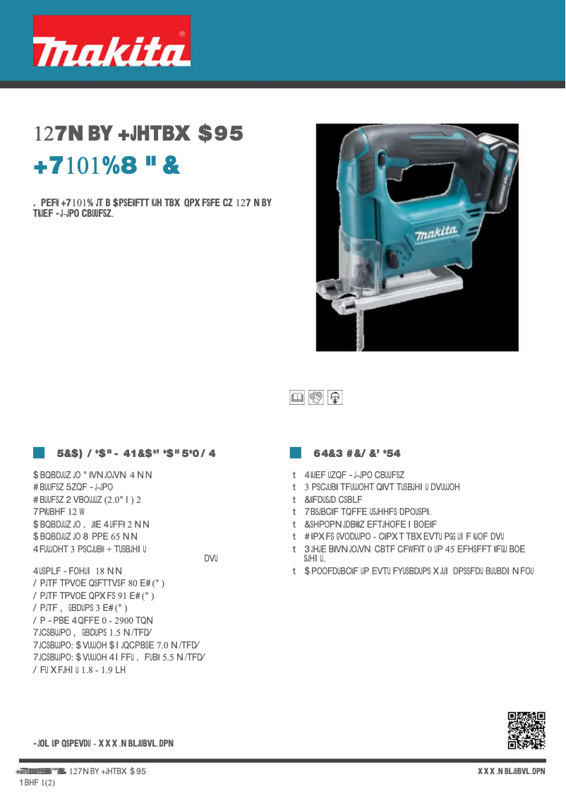 Page n°1 - Fiche technique Makita JV101DWAE
