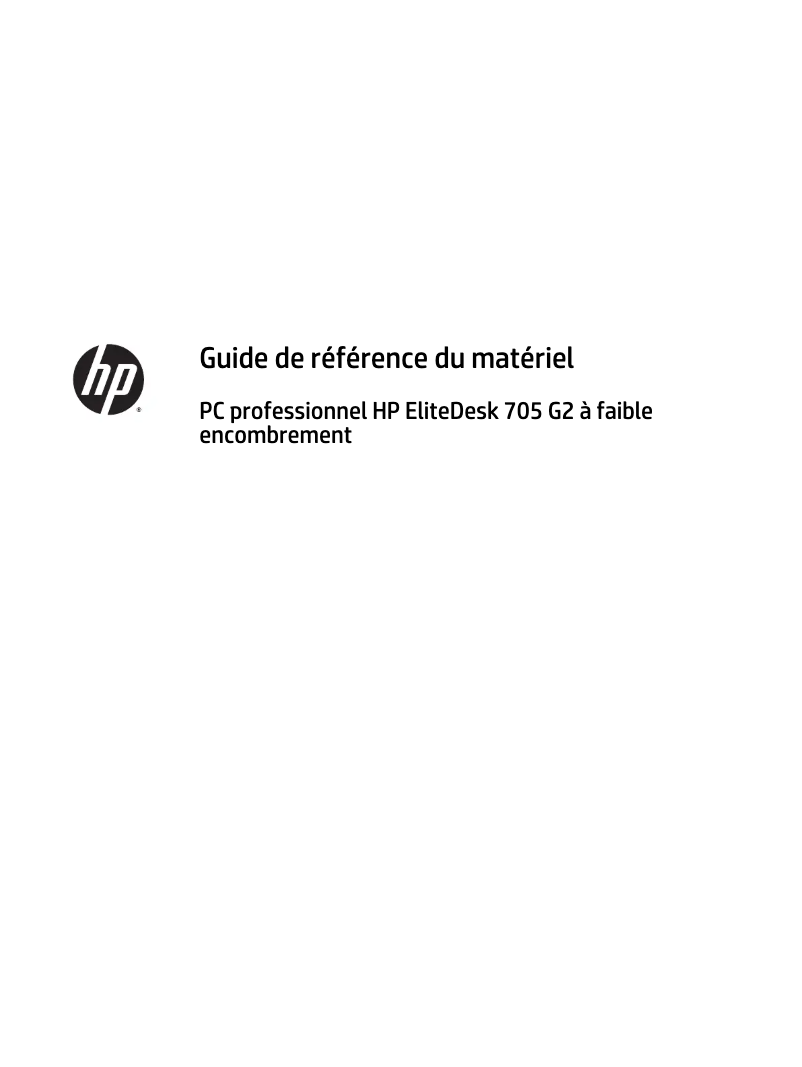 Page 1 de la notice Manuel utilisateur HP EliteDesk 705 G2
