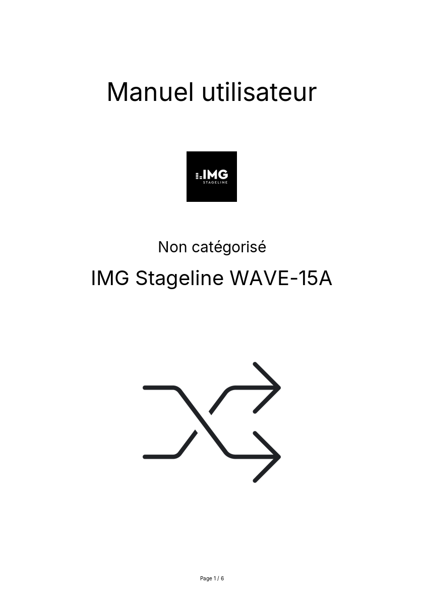 Page n°1 - Manuel utilisateur IMG Stageline WAVE-15A