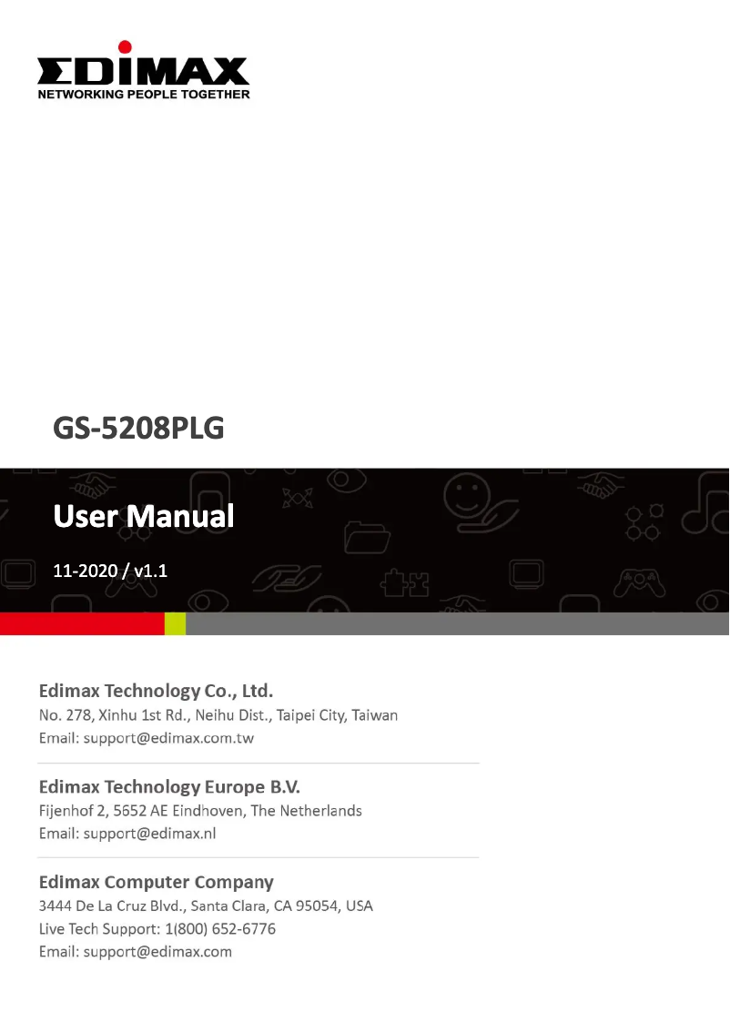 Page n°1 - Manuel utilisateur Edimax GS-5208PLG