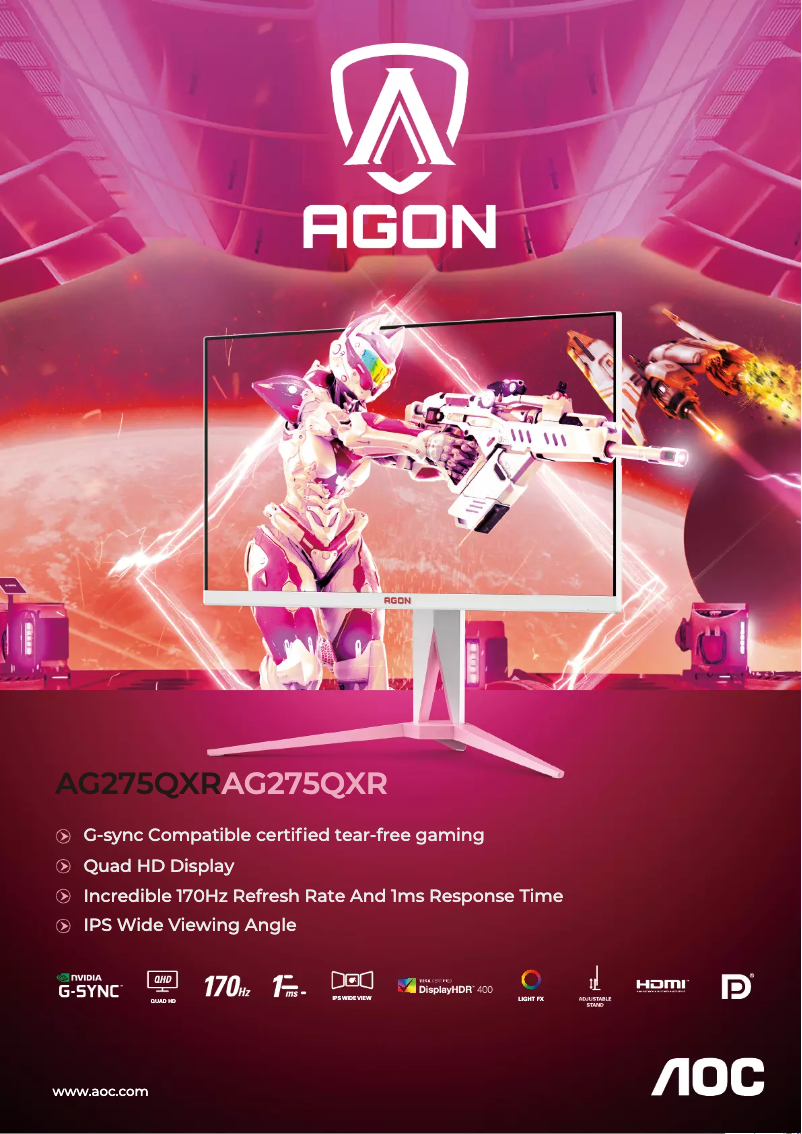 Image de la première page du manuel de l'appareil AGON AG275QXR
