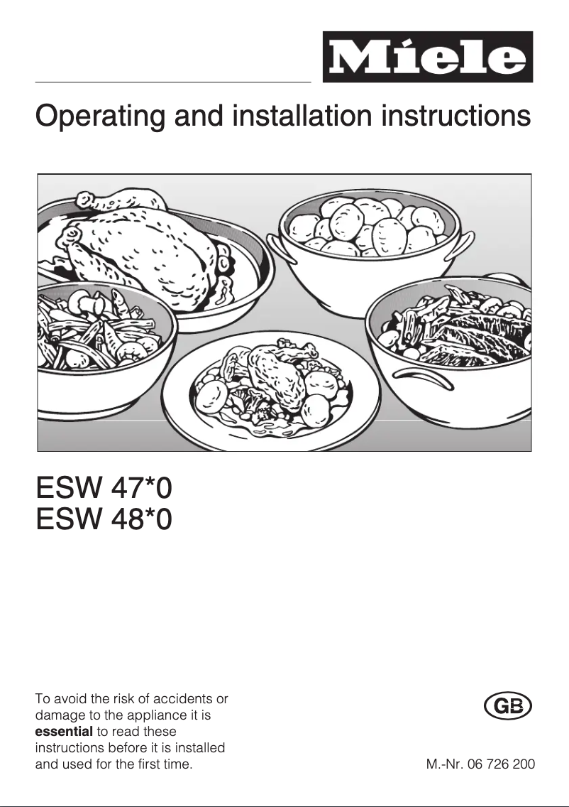 Page n°1 - Manuel utilisateur Miele ESW 4820