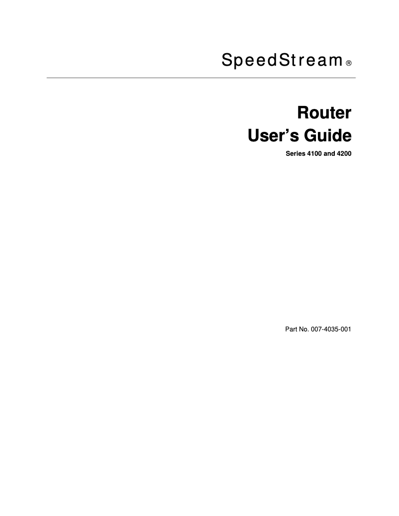 Page n°1 - Manuel utilisateur Siemens SpeedStream 4100