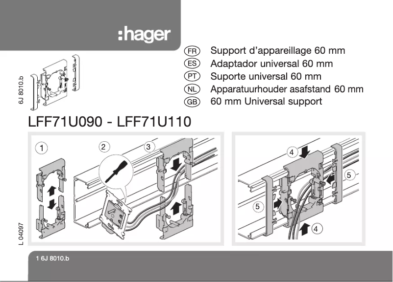 Page n°1 - Manuel utilisateur Hager LFF71U1109016