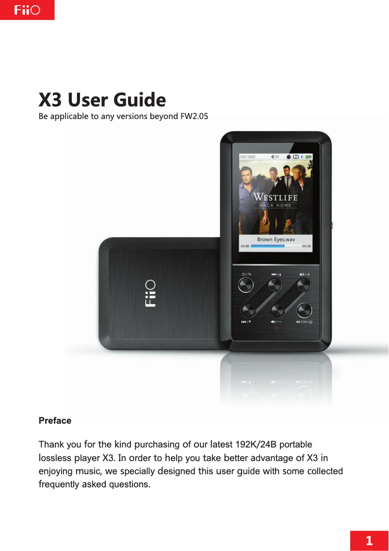 Image de la première page du manuel de l'appareil X3