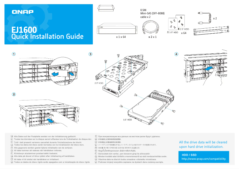 Page n°1 - Manuel utilisateur QNAP EJ1600