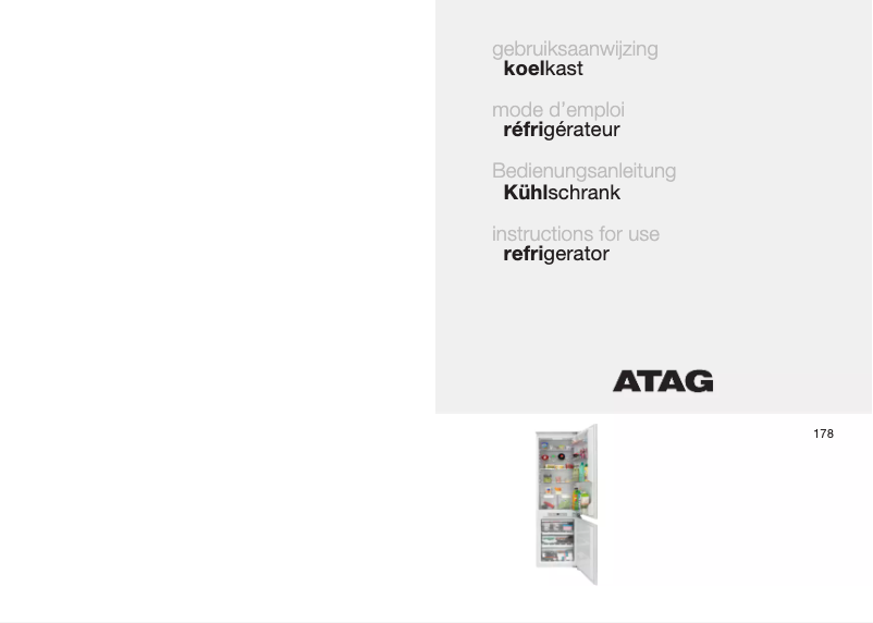 Page 1 de la notice Manuel utilisateur Atag KD61178BD