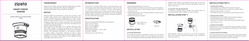 Page 1 de la notice Manuel utilisateur Zipato ZigBee HM-HS1SA-M