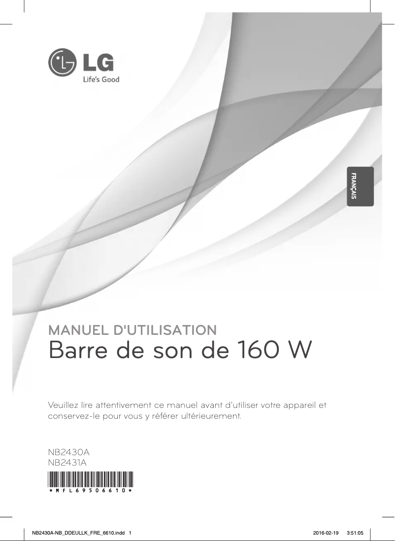 Image de la première page du manuel de l'appareil NB2430A