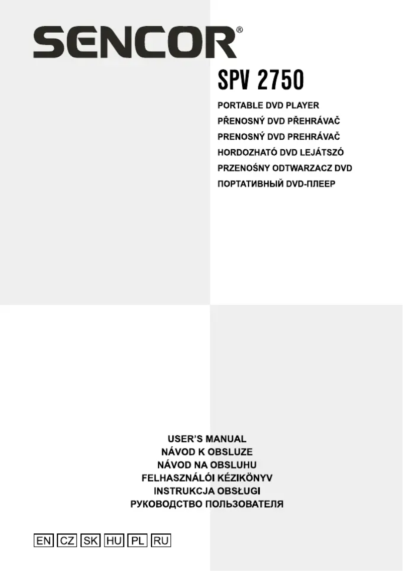 Image de la première page du manuel de l'appareil SPV 2750