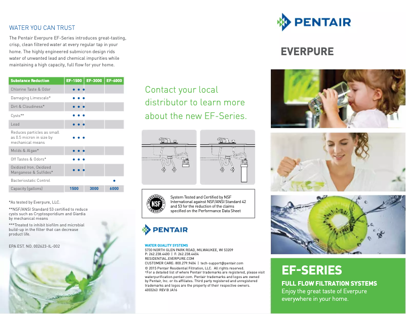 Page 1 de la notice Brochure Everpure EF-6000