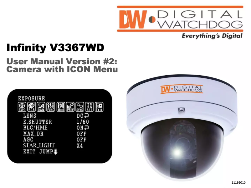 Image de la première page du manuel de l'appareil Infinity DSP DWC-V3367WD
