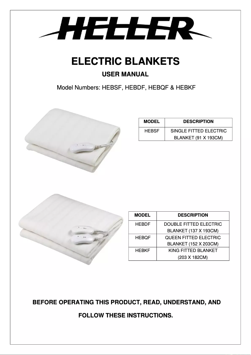 Imagen de la primera página del manual del dispositivo HEBQF2
