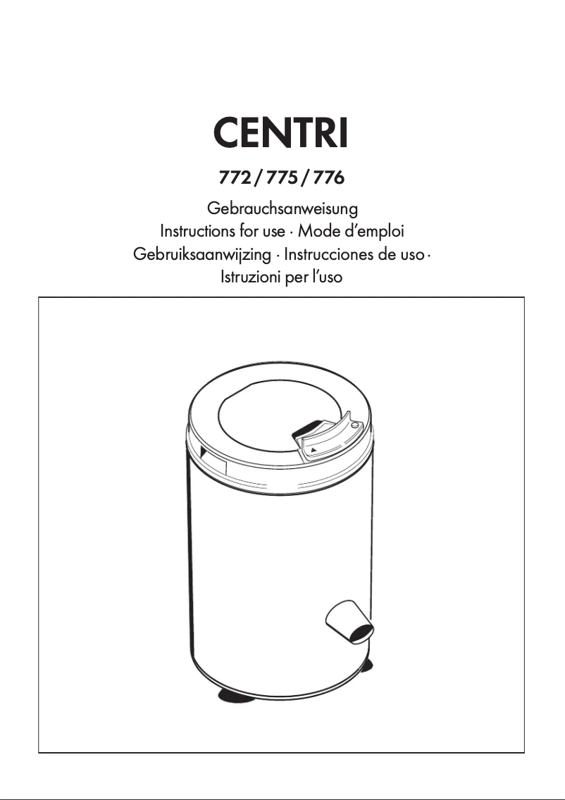 Image de la première page du manuel de l'appareil Centri 772