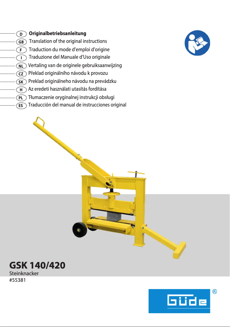 Image de la première page du manuel de l'appareil GSK 140/420