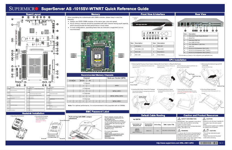 Image de la première page du manuel de l'appareil SuperServer AS-1015SV-WTNRT